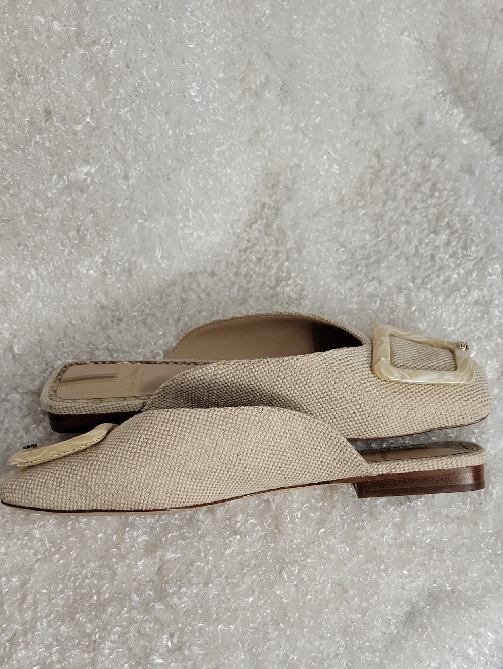 Sam Edelman Lavina Mule Flats - Natural Linen Beige - size 7 - Picture 8 of 14